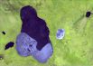 Снимок со спутника SPOT-5, дата 06.05.2011. Пространственное разрешение 2,5 м/пиксел, синтез в натуральных цветах. Большое Камское болото, озеро Большой Кумикуш.