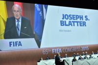 Президент ФИФА Йозеф Блаттер во время выборов президента ФИФА в рамках 65-го Конгресса ФИФА в Цюрихе 29 мая 2015 года. 