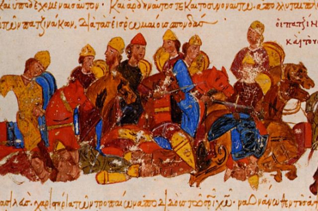 Печенеги убивают князя Святослава Игоревича.