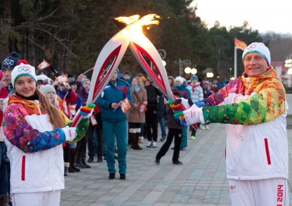 «Орленок» принимает олимпийскую эстафету. 2014 год.