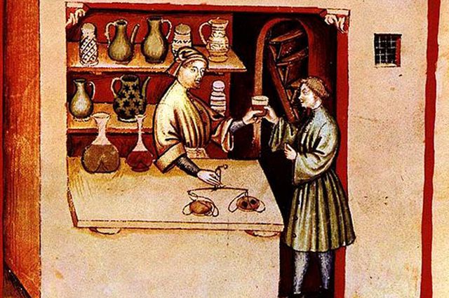 Средневековый аптекарь.