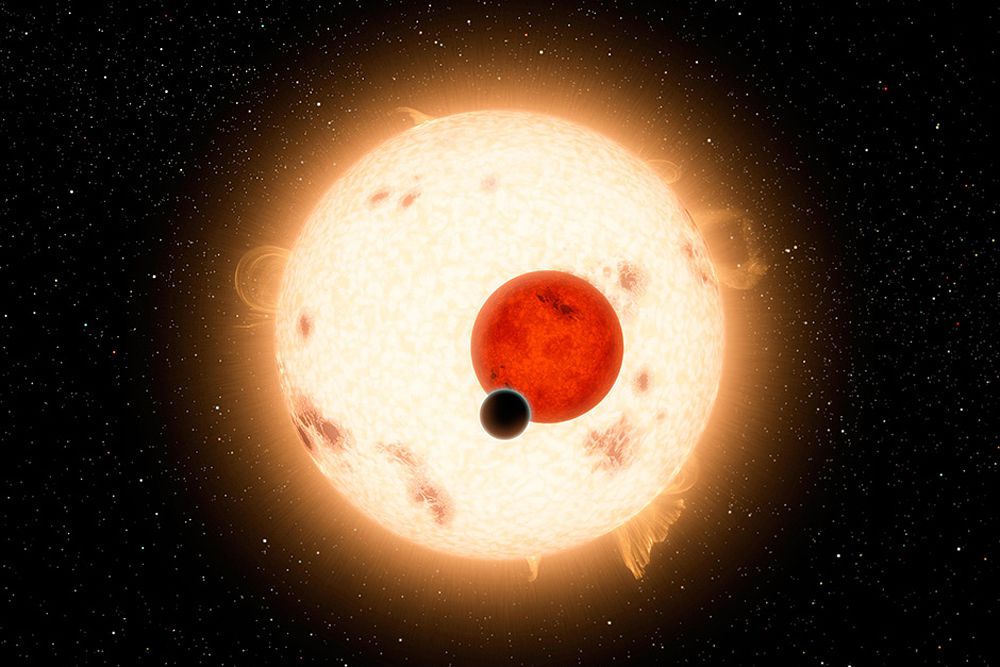 Холодная экзопланета Kepler-16b состоит из камня и газа и, скорее всего, малопригодна для жизни. Планета находится в системе двух карликовых звезд.