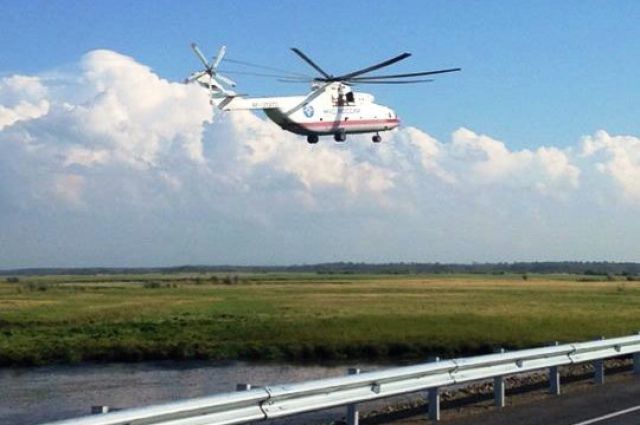 Вертолёты доставляют раненых в Хабаровск