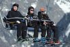 3 января 2014. Владимир Путин и Дмитрий Медведев на подъемнике во время катания на лыжах на трассе лыжно-биатлонного комплекса «Лаура» в Красной Поляне.
