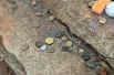Монеты рядом со столбами обо на Шаманке.