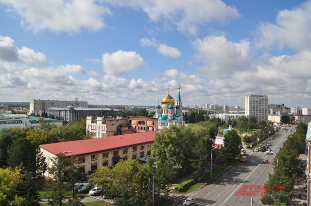 Отсюда открывается прекрасный вид на Омск.