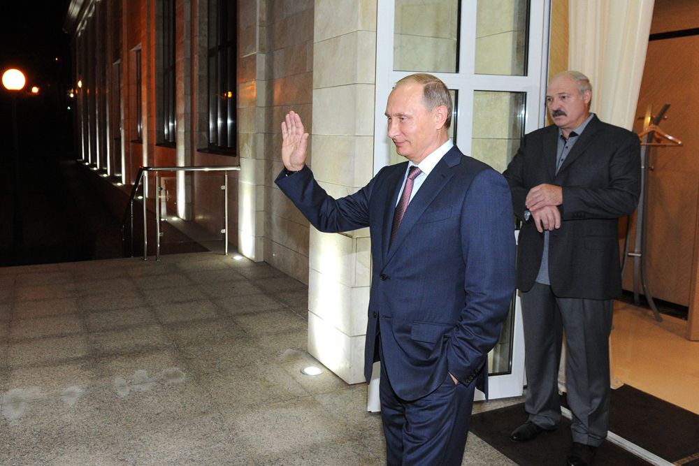 Президент России Владимир Путин и президент Белоруссии Александр Лукашенко.