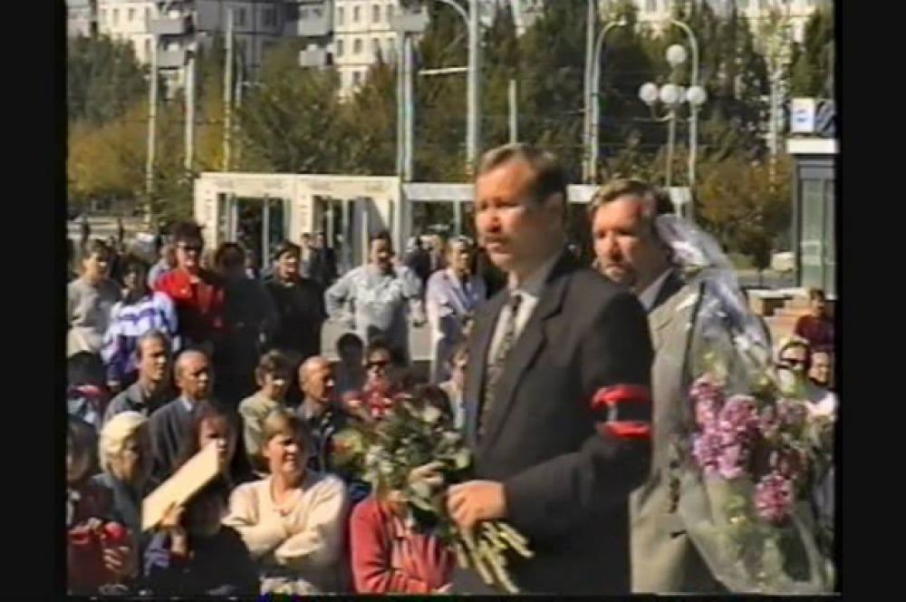 Мэр взорванного города Сергей Горбунов и его заместитель Игорь Гуськов.