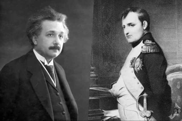 Альберт Эйнштейн и Наполеон Бонапарт. Коллаж.