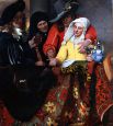 «Сводница», 1956. 143 × 130 см. Холст, масло. Галерея старых мастеров, Дрезден.  Большое влияние на творчество художника оказал также голландский мастер жанровой живописи Питер де Хоох, проживавший в Делфте с 1652 по 1661 гг. 