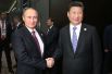 Председатель КНР Си Цзиньпин на встрече с президентом России Владимиром Путиным