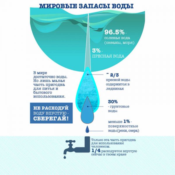 Нафиева Анна, г. Москва. Социальный плакат «Мировые запасы воды в цифрах»