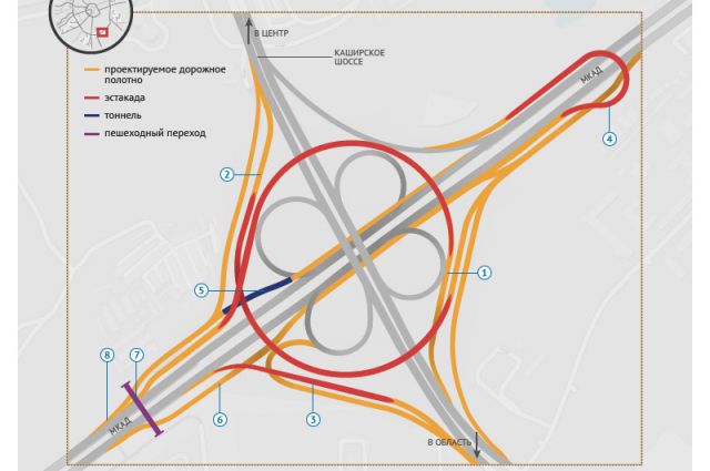 Схема развязка каширское шоссе мкад схема
