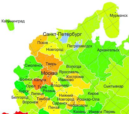 Калининград смоленск карта