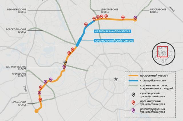 Северная хорда москвы на карте подробная карта