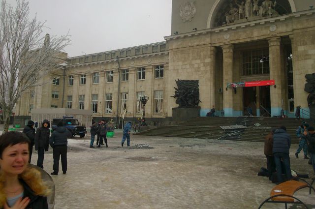 Волгоградский вокзал после теракта.