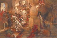 1606 .: пока москвичи резали поляков на улицах, Шуйский со своими людьми брал штурмом Кремль. Картина «Убийство Лжедмитрия». 