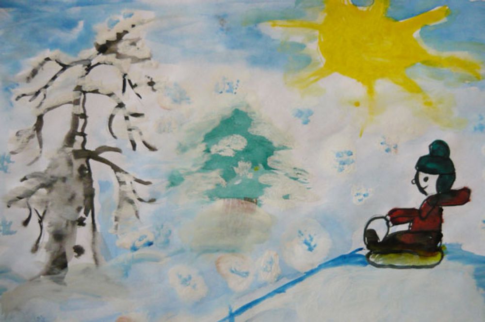 Участник №21. Кондратьев Алексей, 5 лет: Санки, снег, каток и горка- Вот, что радует ребенка. Лёшик саночки возьмет, С собою маму повезёт! На каток пойдет он с папой, Снег сгребёт с катка лопатой, Оттолкнется, побежит, Только снег в лицо летит!