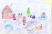 Участник №116. Арцывенко Влиса: На дворе полно снежка Я леплю снеговичка Руки, ноги, голова Нос – морковка, глаза – два.
