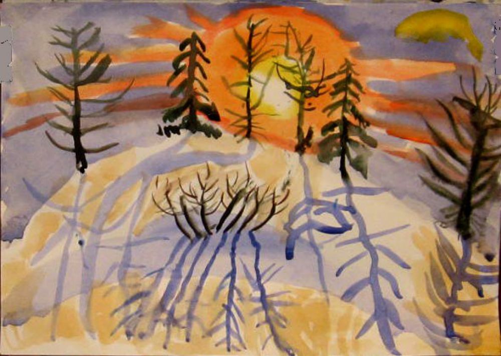 Зимний рассвет. Яна, 5 лет.