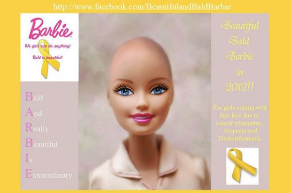 В 2012 году Mattel выпустили куклу, которая отличается от остальных отсутствием роскошной копны волос. Игрушка была выпущена как «подруга Барби» в поддержку девочек, лишившихся волос в результате химиотерапии.