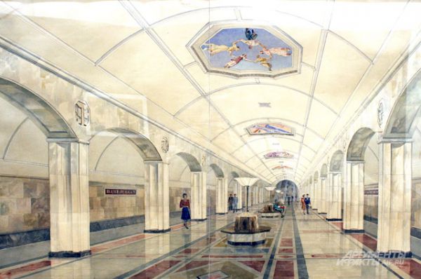 Проект станции метро «Павелецкая» Замоскворецкой линии. 1938 год. 