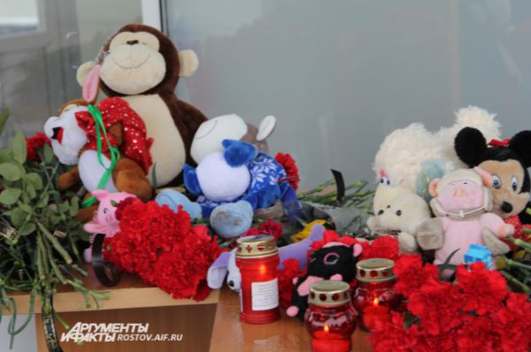 Мягкие игрушки – символ памяти о погибших детях.