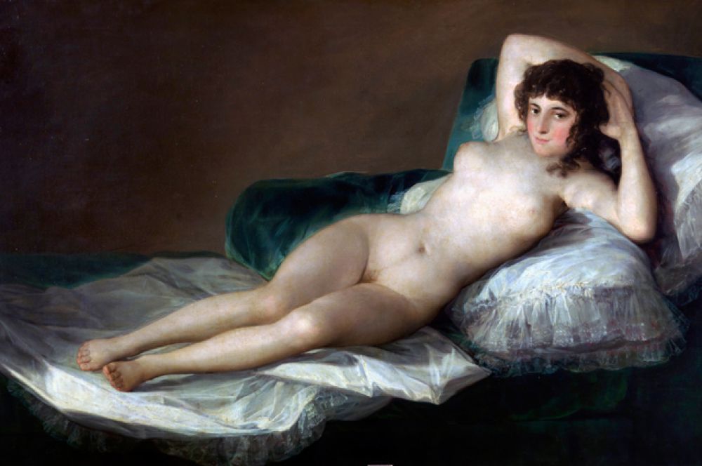 Или в знаменитой работе Франсиско Гойи «Маха обнажённая» (около 1797 – 1800).