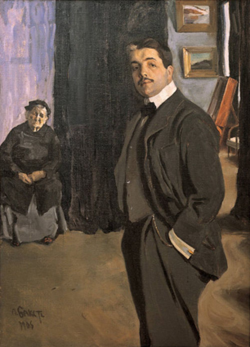 Портрет Дягилева с няней, 1906 год.