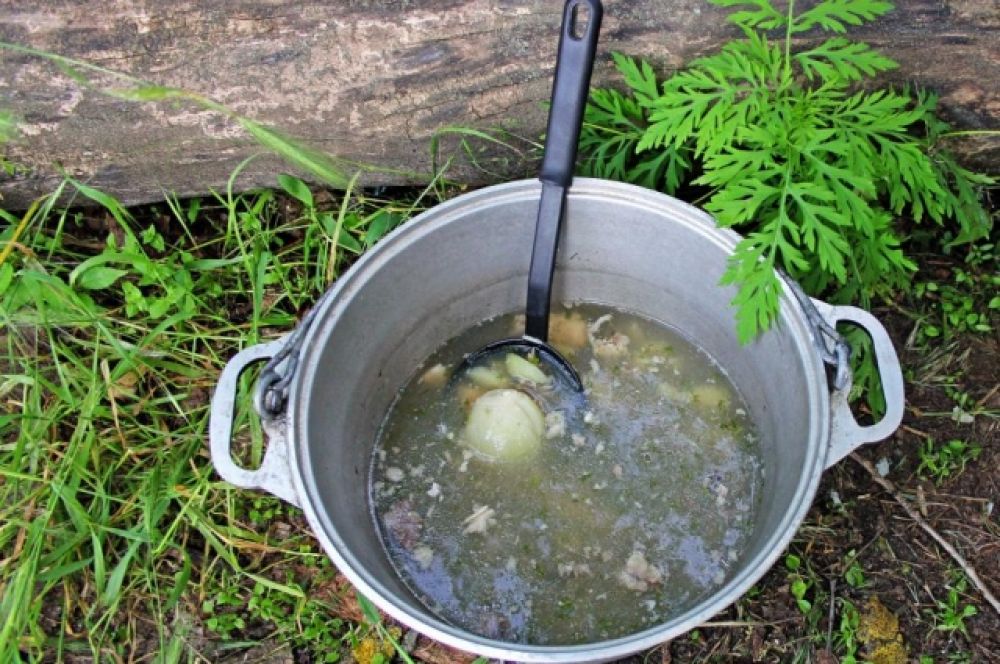 Ароматная уха, приготовленная на костре под звуки музыки, - неверятно вкусное блюдо.