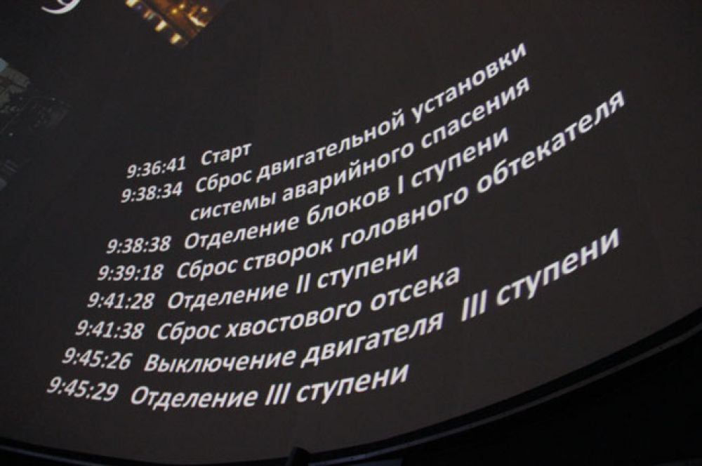 В иркутском планетарии перед началом трансляции взлета состоялась лекция о корабле «Союз МС».План взлета.