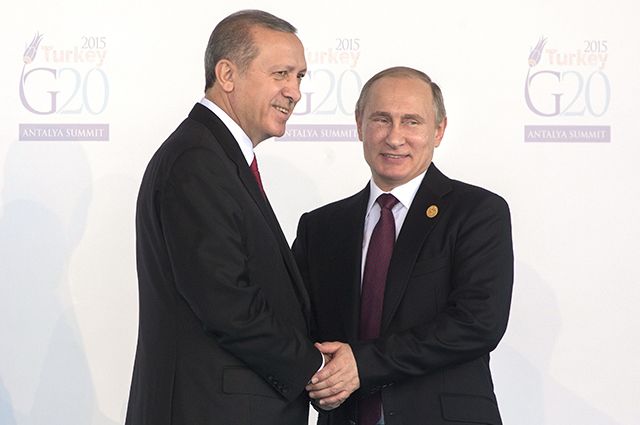 Реджеп Эрдоган и Владимир Путин.