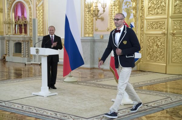 Волейболист, олимпийский чемпион Сергей Тетюхин на встрече в Кремле.