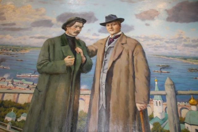 Картина «Горький и Шаляпин в Нижнем Новгороде»