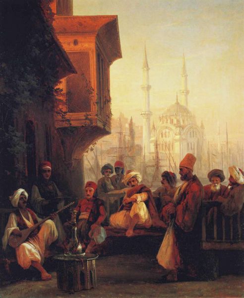 «Кофейня у мечети Ортакёй в Константинополе» (1846).