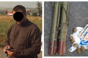 Священник и изъятое у него оружие