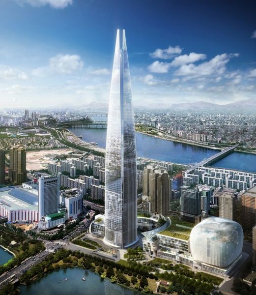 Lotte World Tower находится в Сеуле. Высота - 556 метров