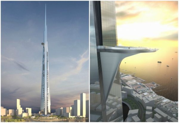 Строительство королевской башни с самой высокой в мире террасой должно закончиться в 2019 году. Высота - около 1 км!
