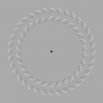 Иллюзия движения: следует смотреть на черную точку в центре и двигать головой вперед-назад, круги вокруг точки начнут двигаться.