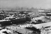 Вид Хитровской площади с каланчи Мясницкой полицейской части. Зима 1916 года.