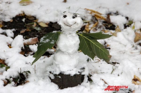 Крошечных снеговиков сегодня можно встретить в центре Иркутска то тут, то там. 
