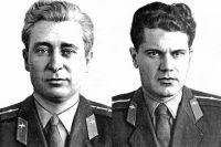 Борис Капустин (на репродукции слева) и Юрий Янов погибли, уводя самолёт от жилых кварталов Берлина.