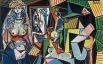 Послевоенное творчество Пикассо можно назвать счастливым; он сближается с Франсуазой Жило, которая родит ему двоих детей, дав таким образом темы его многочисленных семейных картин. Он уезжает из Парижа на юг Франции, открывает для себя радость солнца, пляжа, моря. «Алжирские женщины», 1955 год.