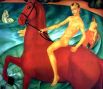 «Купание красного коня» — легендарная, известная каждому картина художника Кузьмы Петрова-Водкина. Написана в 1912 году, стала этапной для художника и принесла ему мировую известность. Именно это изображение установлено на въезде в Хвалынск, там где он родился.