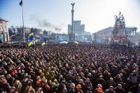Майдан Независимости в Киеве, февраль 2014 года.