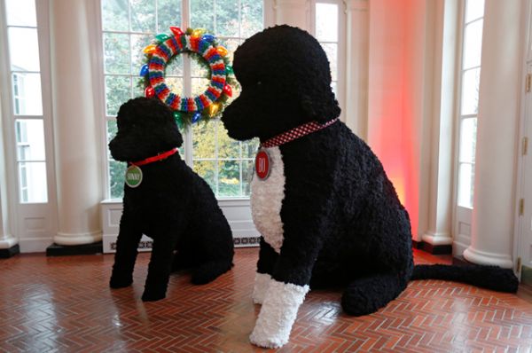Фигурки собак Барака Обамы. 