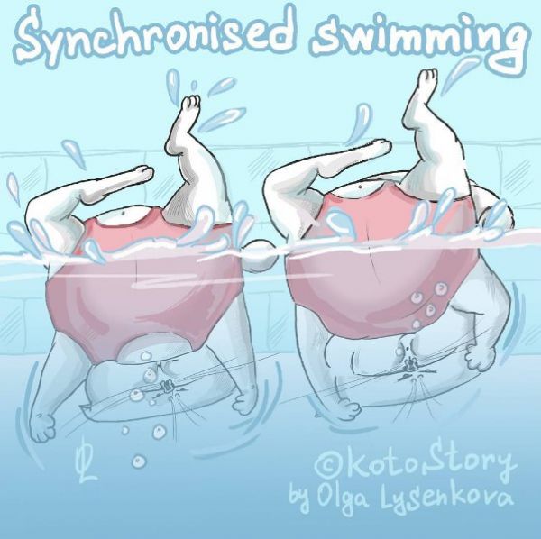 KotoStory следит за Олимпиадой и за собой - занимается синхронным плаванием.