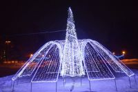 Световой фонтан в Барнауле