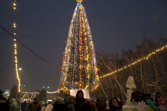 Дед Мороз вместе со зрителями прокричали «ёлочка, гори!», и главная городская ёлка зажглась.