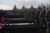 На церемонии прощания с погибшими при крушении самолета Ту-154 в Черном море на Федеральном военном мемориальном кладбище в Московской области.
